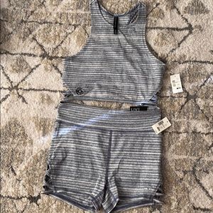 Shorts and sports bra